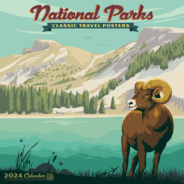 National Parks Art 2024 Wall Calendar Daedalus Books